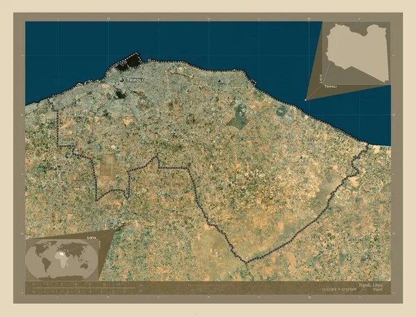 Trablus Libya Bölgesi Yüksek Çözünürlüklü Uydu Bölgenin Büyük Şehirlerinin Yerleri — Stok fotoğraf