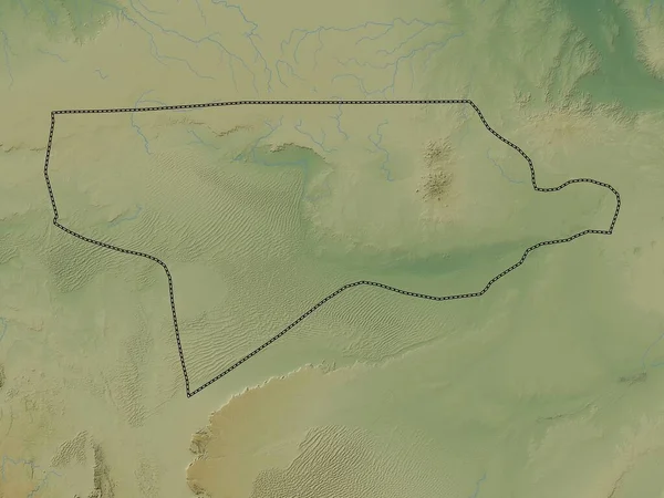 Wadi Ash Shati Distretto Della Libia Mappa Elevazione Colorata Con — Foto Stock