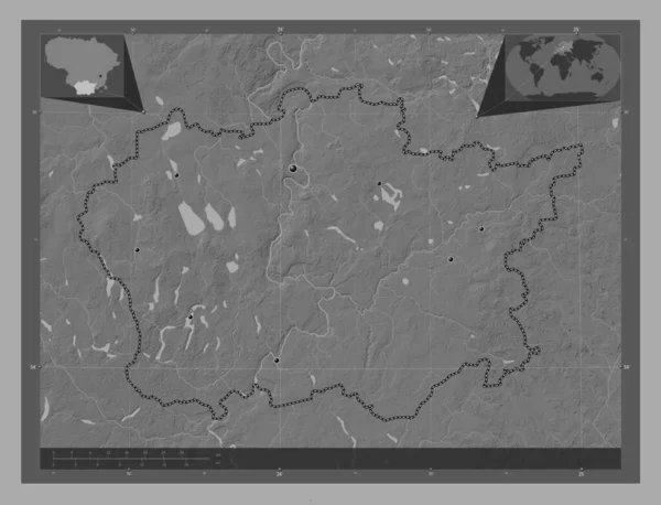 Alytaus Επαρχία Λιθουανίας Bilevel Υψομετρικός Χάρτης Λίμνες Και Ποτάμια Τοποθεσίες — Φωτογραφία Αρχείου