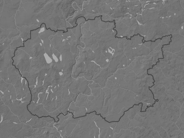 Alytaus Condado Lituania Mapa Elevación Bilevel Con Lagos Ríos —  Fotos de Stock