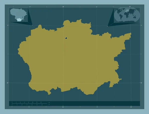 Алитаус Литовский Край Твердая Форма Цвета Вспомогательные Карты Расположения Углов — стоковое фото