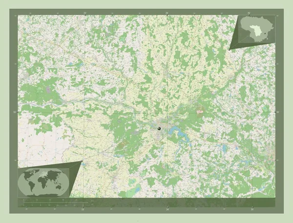 Kauno Contea Lituania Mappa Stradale Aperta Mappa Della Posizione Ausiliaria — Foto Stock