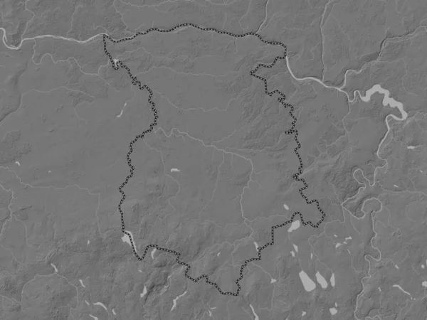 リトアニアの郡マリヤンポール 湖や川と二階の標高マップ — ストック写真
