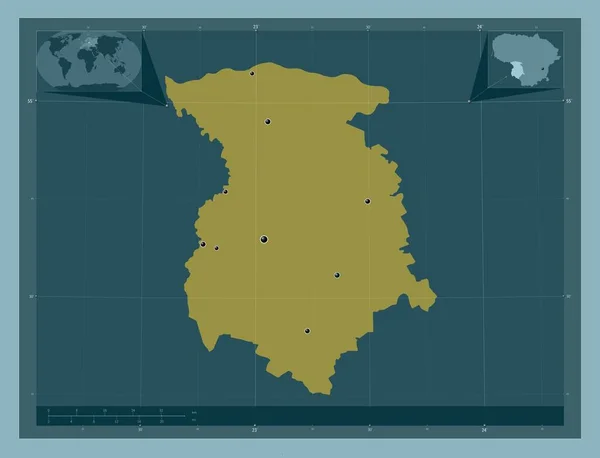 Marijampoles Graafschap Litouwen Stevige Kleurvorm Locaties Van Grote Steden Van — Stockfoto