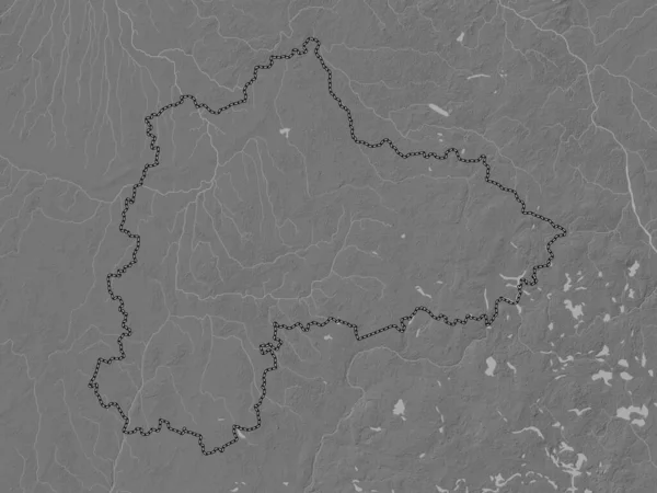 Panevezio County Lithuania Bilevel Elevation Map Lakes Rivers — Stock Photo, Image