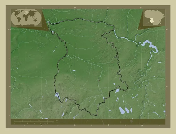 Mariampoles Okręg Litewski Mapa Wzniesień Kolorowa Stylu Wiki Jeziorami Rzekami — Zdjęcie stockowe