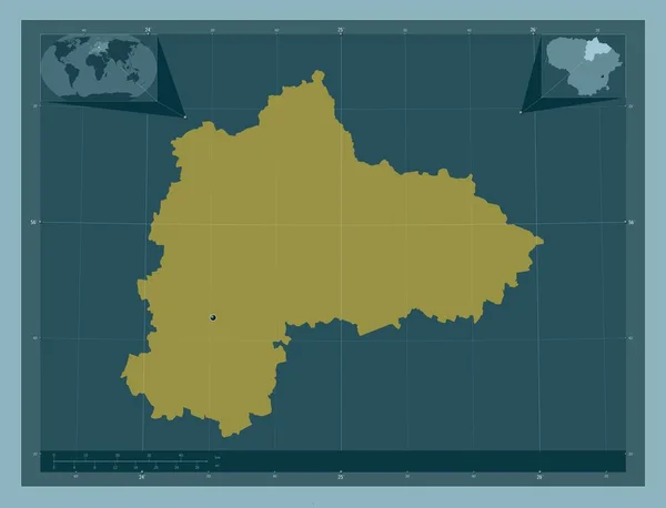 Паневежо Литовская Область Твердая Форма Цвета Вспомогательные Карты Расположения Углов — стоковое фото