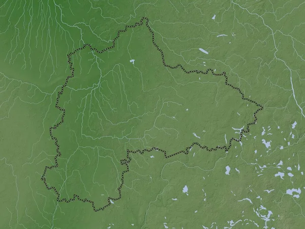 Panevezio County Lithuania Elevation Map Colored Wiki Style Lakes Rivers — Stock Photo, Image