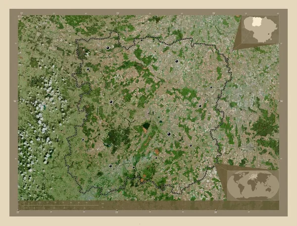 Siauliai Επαρχία Λιθουανίας Υψηλής Ανάλυσης Δορυφορικός Χάρτης Τοποθεσίες Μεγάλων Πόλεων — Φωτογραφία Αρχείου