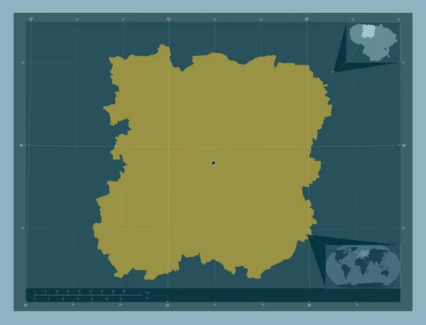 Сяуляй Графство Литовське Твердий Колір Кутові Допоміжні Карти Місцезнаходження — стокове фото
