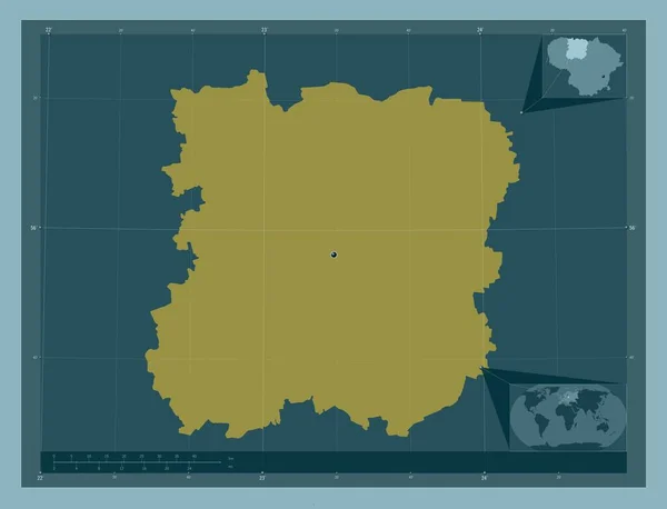 Siauliai Contea Lituania Forma Tinta Unita Mappa Della Posizione Ausiliaria — Foto Stock