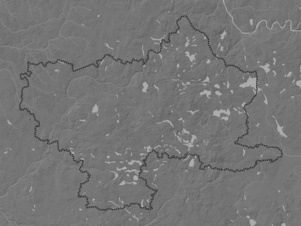 Utenos County Lithuania Bilevel Elevation Map Lakes Rivers — Stock Photo, Image