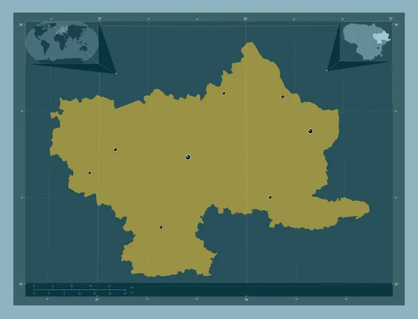 Utenos Provincie Litouwen Stevige Kleurvorm Locaties Van Grote Steden Van — Stockfoto