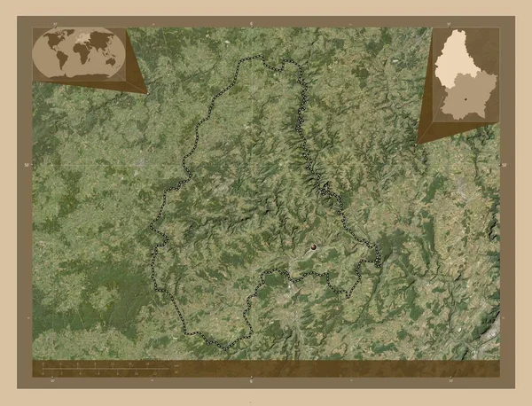 Diekirch Lüksemburg Bölgesi Düşük Çözünürlüklü Uydu Köşedeki Yedek Konum Haritaları — Stok fotoğraf