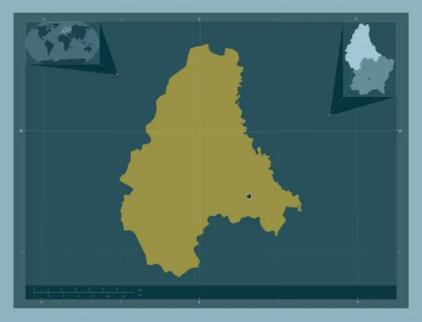 Diekirch Distrik Luxembourg Bentuk Warna Yang Solid Peta Lokasi Pelengkap — Stok Foto