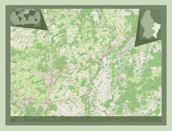Гревенмахер Округ Люксембург Карта Улиц Вспомогательные Карты Расположения Углов — стоковое фото