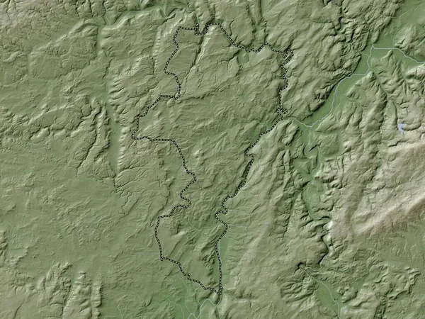 リュクサンブール地区のGrevenmacher 湖や川とWikiスタイルで着色された標高マップ — ストック写真