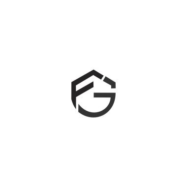 FG F G harf logo tasarımı Vektörü