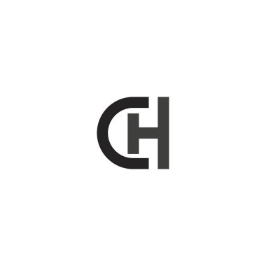 CH C H initial letter logo design clipart svg vector 