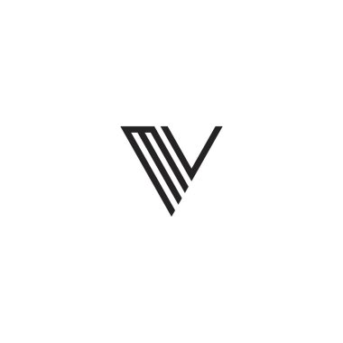 MV M V Harf Logo Tasarımı Şablonu