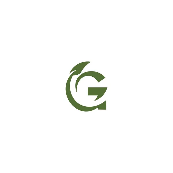 G葉の頭文字ロゴデザイン — ストックベクタ