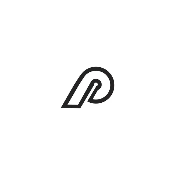 P初期ロゴデザインテンプレート — ストックベクタ