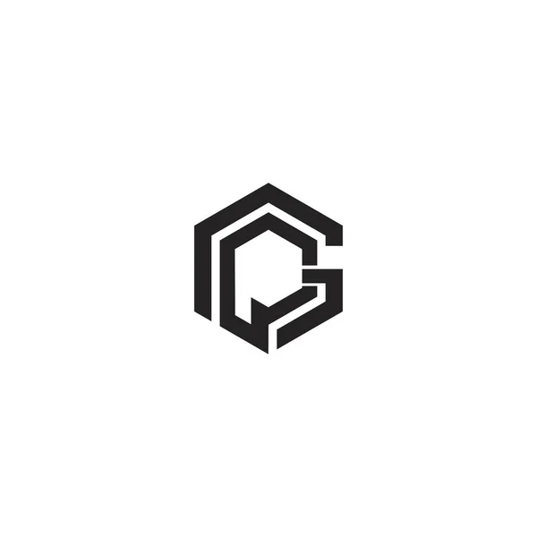 Initial Letter Hexagonal Logo Vector Template — Stock Vector