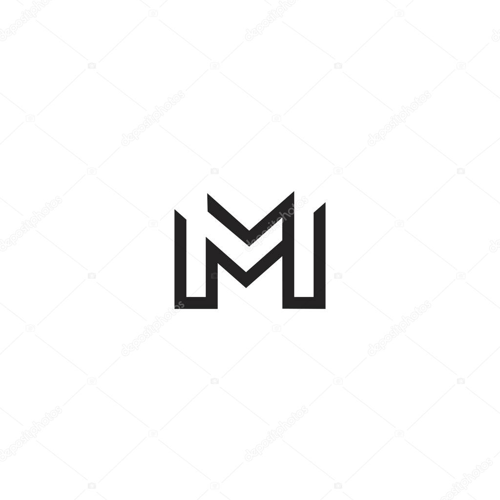 MM logo initial letter design template