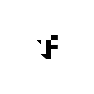 TF F Harfi Logo Tasarım Vektörü Şablonu