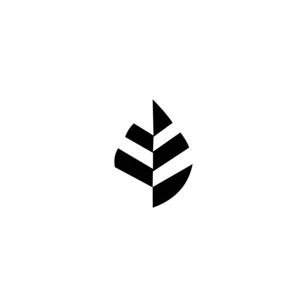 Hoja Abstracta Logo Diseño Vector Plantilla Estilo Lineal — Vector de stock