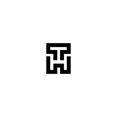 TH HT Harf Logo Tasarım Şablonu Vektörü