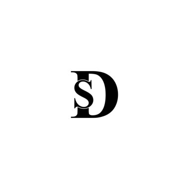 DS SD Harf Logo Tasarım Şablonu Vektörü