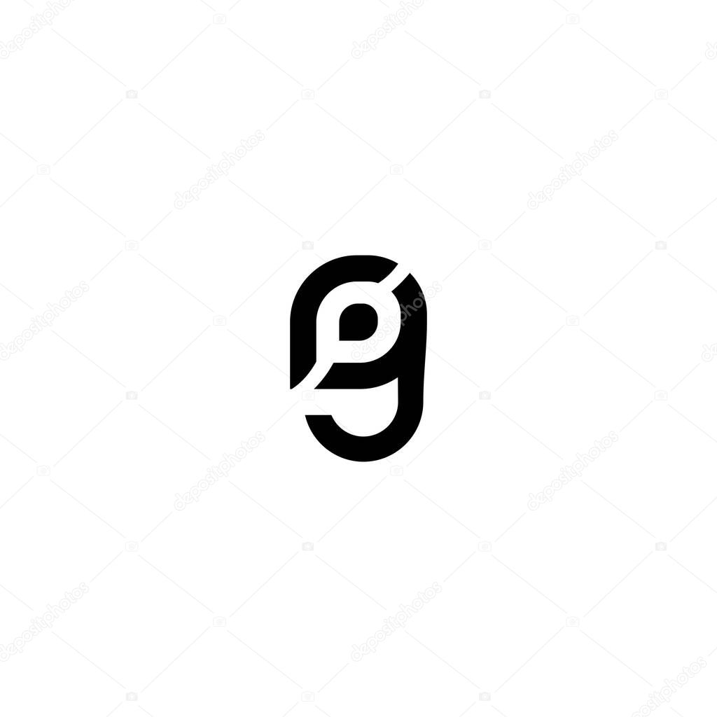 GR RG letter creative logo design