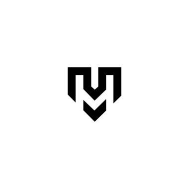 MV M V Logo Simgesi Vektör Şablonu