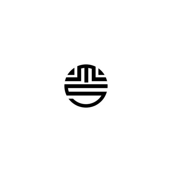 Initiales Lettres Liées Cercle Élégant Logo — Image vectorielle