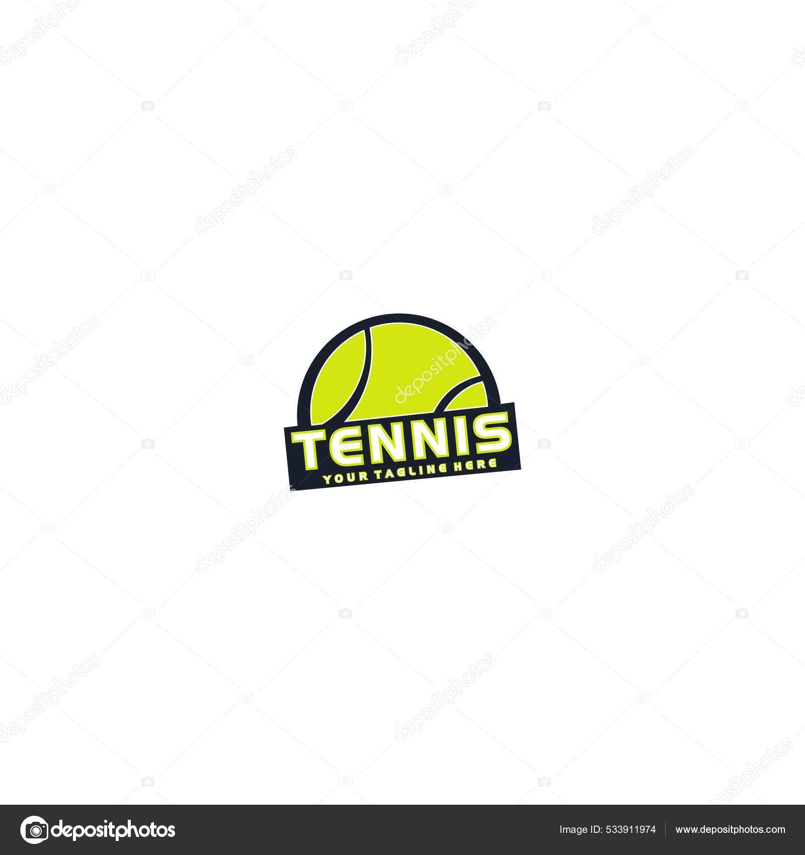 Tennis Ball Logo Design Template Stock Vector by