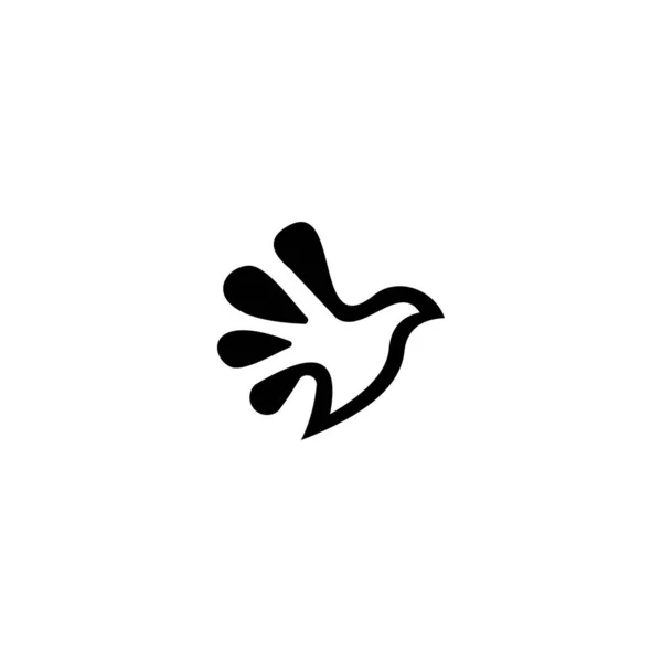 Šablona Návrhu Loga Ptáka Izolovaná Bílém Pozadí — Stockový vektor