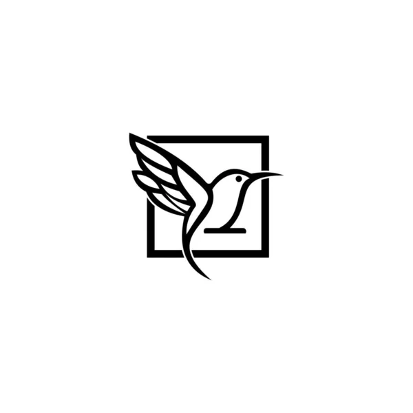 Vogel Schwarz Logo Design Vorlage — Stockvektor