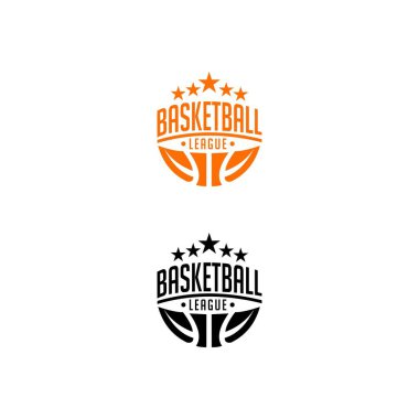 Basketbol şampiyonası logo tasarım vektörü
