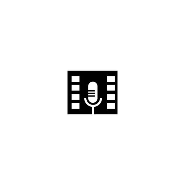 Απλή Podcast Και Λογότυπο Του Κινηματογράφου Έμπνευση Σχεδιασμού — Διανυσματικό Αρχείο