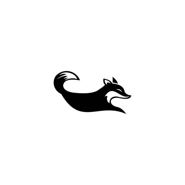 Fox Run Logo Unique Icône Design Vecteur — Image vectorielle