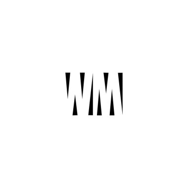 WM W M logo tasarım şablon elementleri