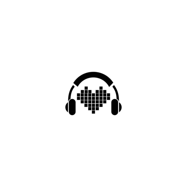 Liefde Muziek Modern Abstract Creatief Logo — Stockvector