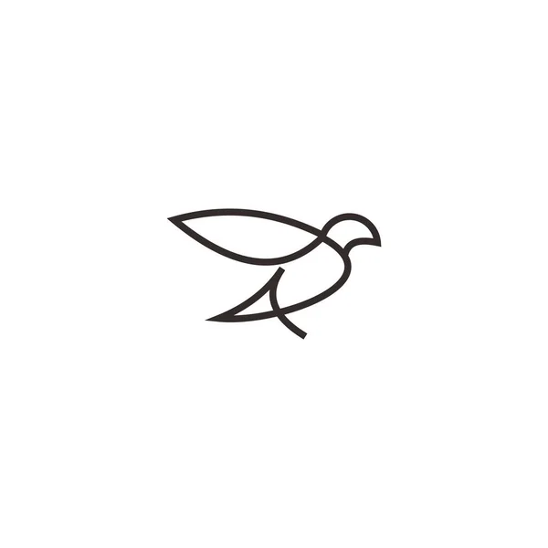 Vogel Linie Logo Design Vektor — Stockvektor