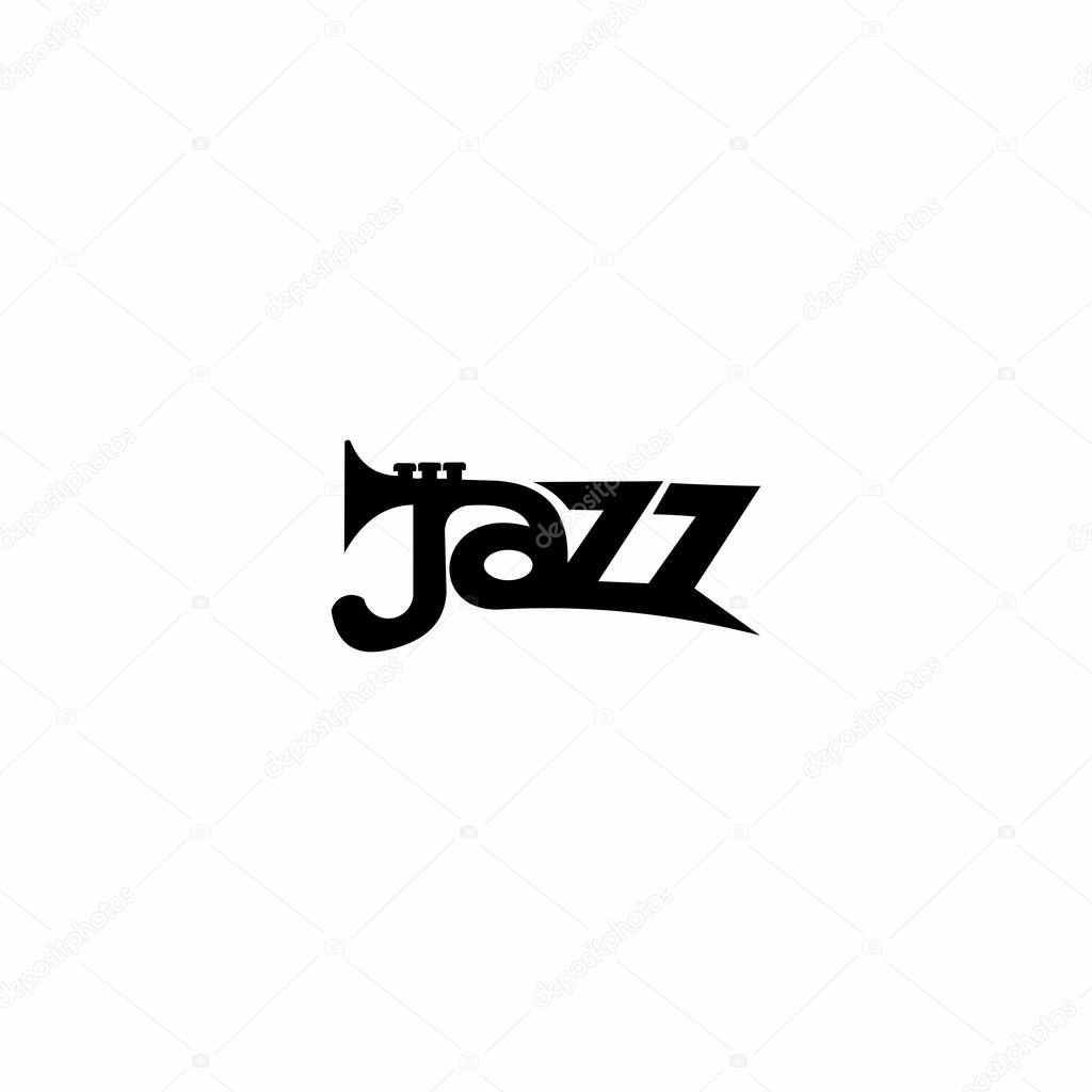 Jazz festival vector logo isolated on white background