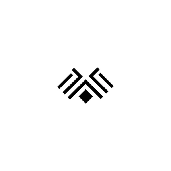 W文字ロゴデザインベクター — ストックベクタ