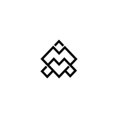 MM Harf Logo Tasarım Vektörü Şablonu