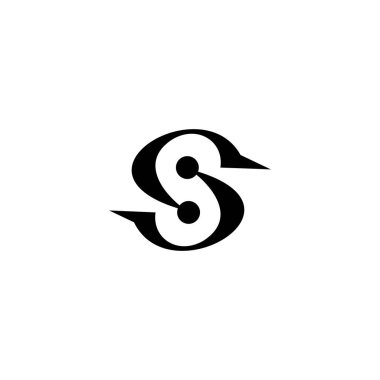 S harfi logo tasarım vektör şablonu