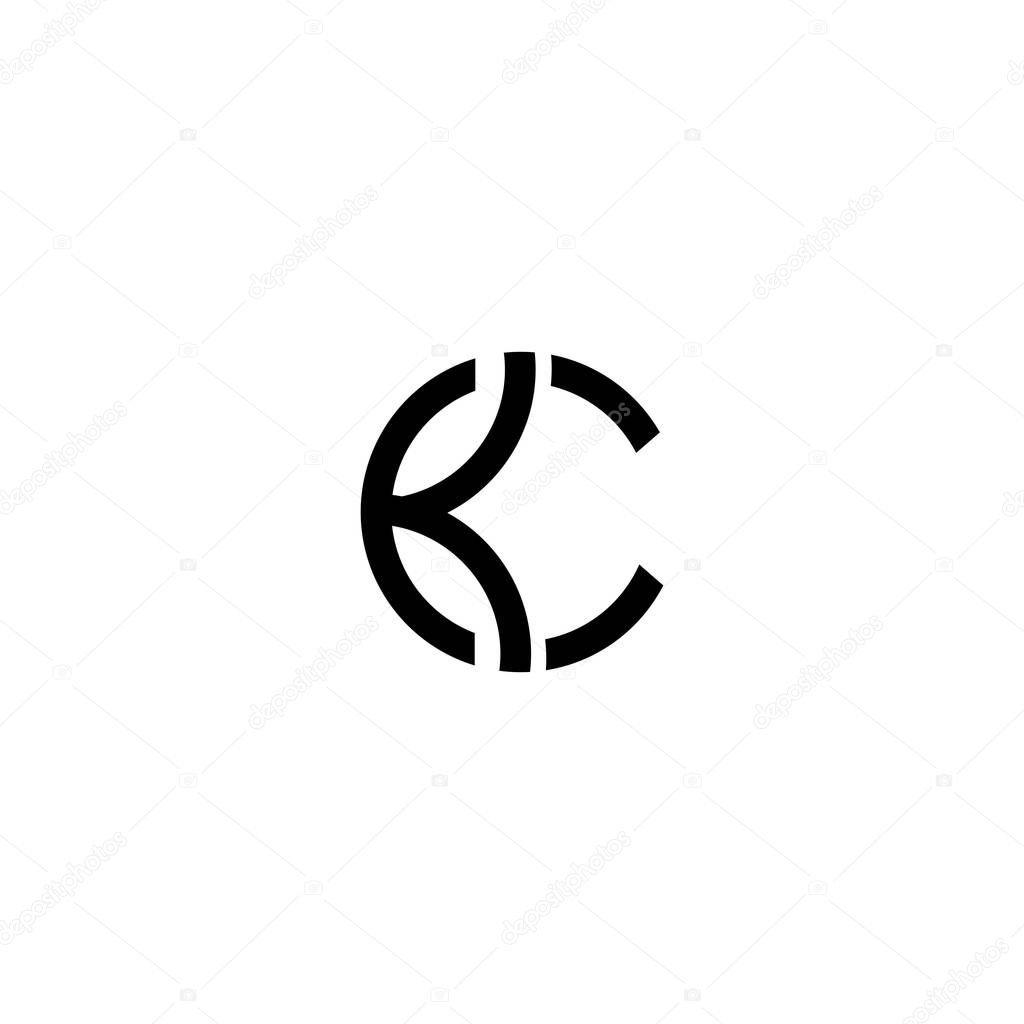 CK KC Letter Logo Design Vector Template