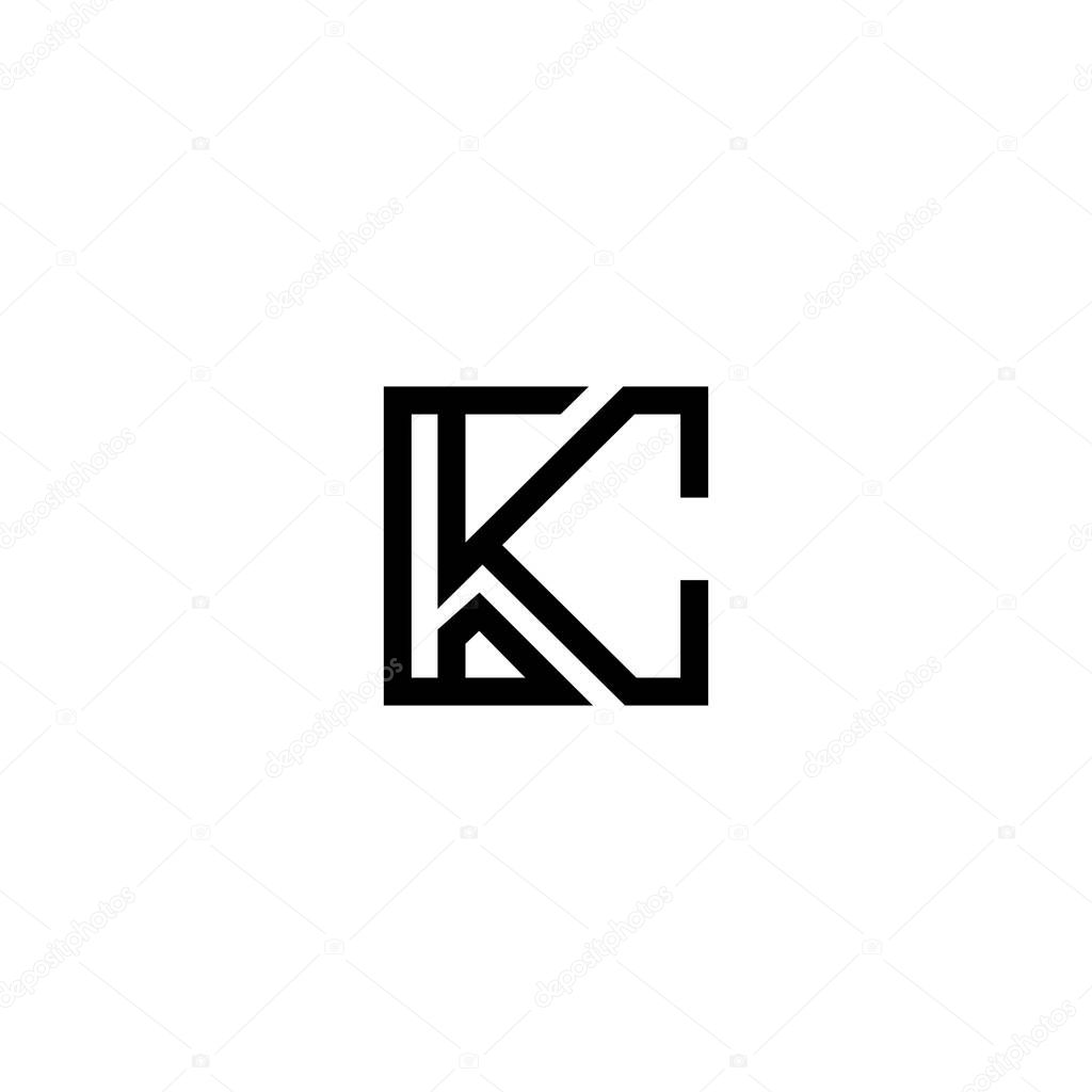 KC CK Letter Logo Design Vector Template